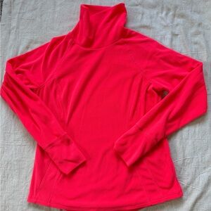 TekGear LS Bright Pink Fleece Turtleneck Athletic Running Pullover Top Large